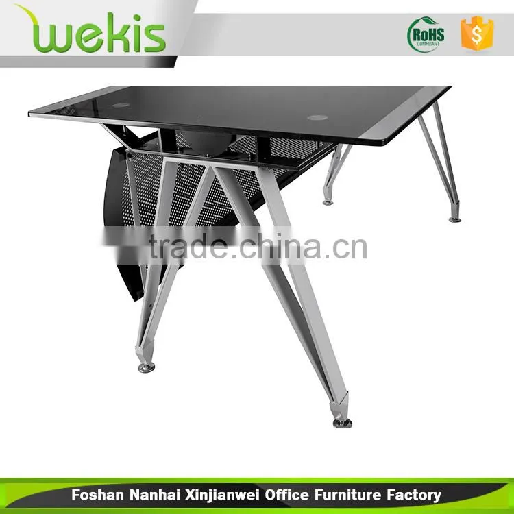 Black color modern office desk executive ceo desk glass office table in office furniture