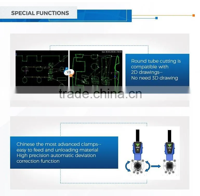 HSG 6M Fiber Laser Metal Tube Cutting Machine Price HS-M3015B-F60