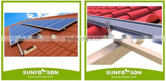 Pitched tile roof solar panel structure