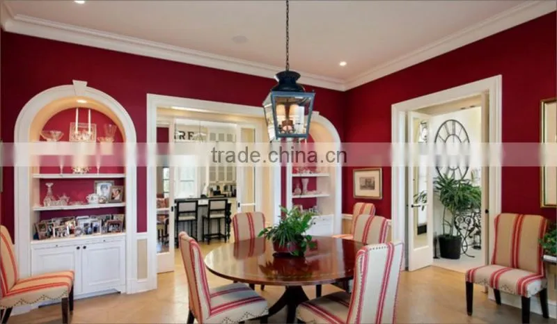 Plain white wood and glass wine cabinet for dinning room furniture