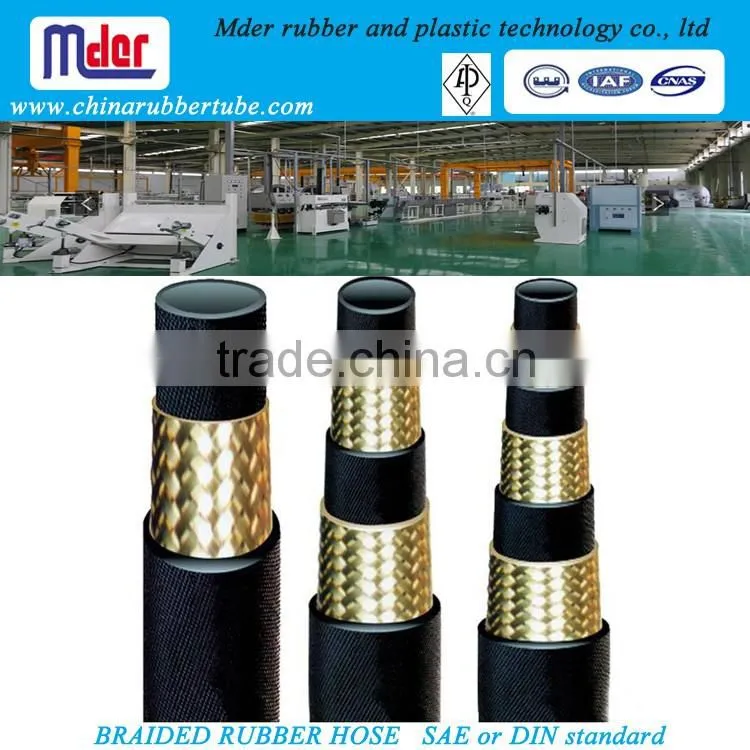 Mder 4SH 4SP SAE and DIN steel wire inforced spiraled hydraulic rubber tube