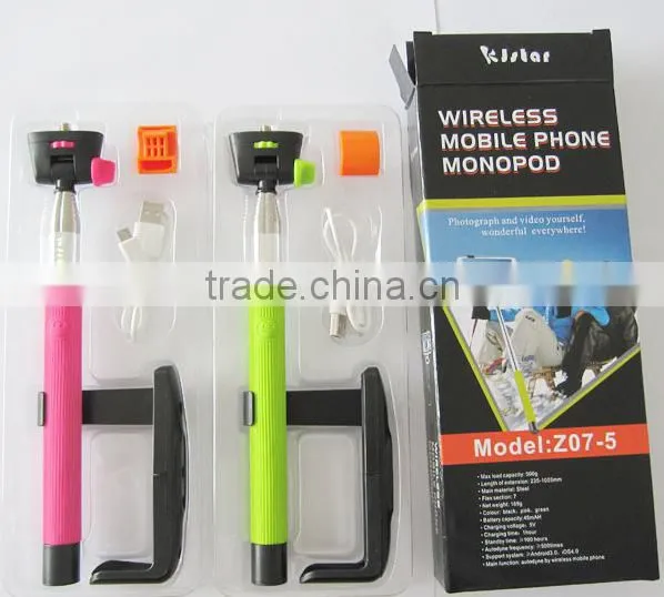 hot and wholesale phone camera wireless bluetooth selfie stick monopod