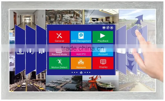 16CH WIN8 interface 21.5 inch touch screen AHD/DVR/NVR 3 in 1 h.264 recorder