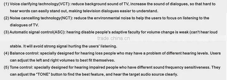 Best new 2.4GHZ stereo/mono swith digital wireless hearing aids assisting earphones/digital TV listners/TV easy/TV ears/TV ease