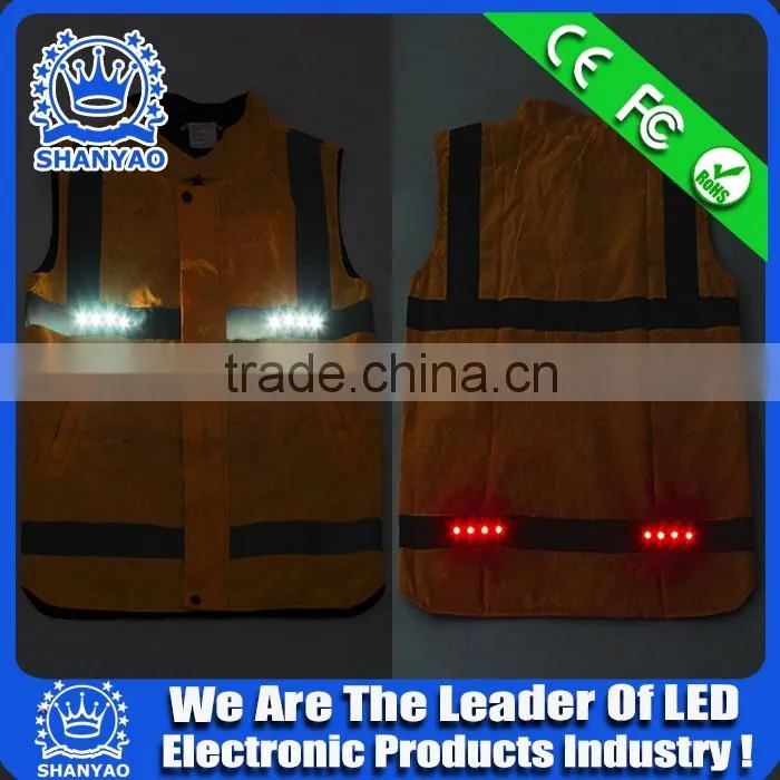 2016 Hot Selling LED Reflective Safety Jacket For Road Safety At Night