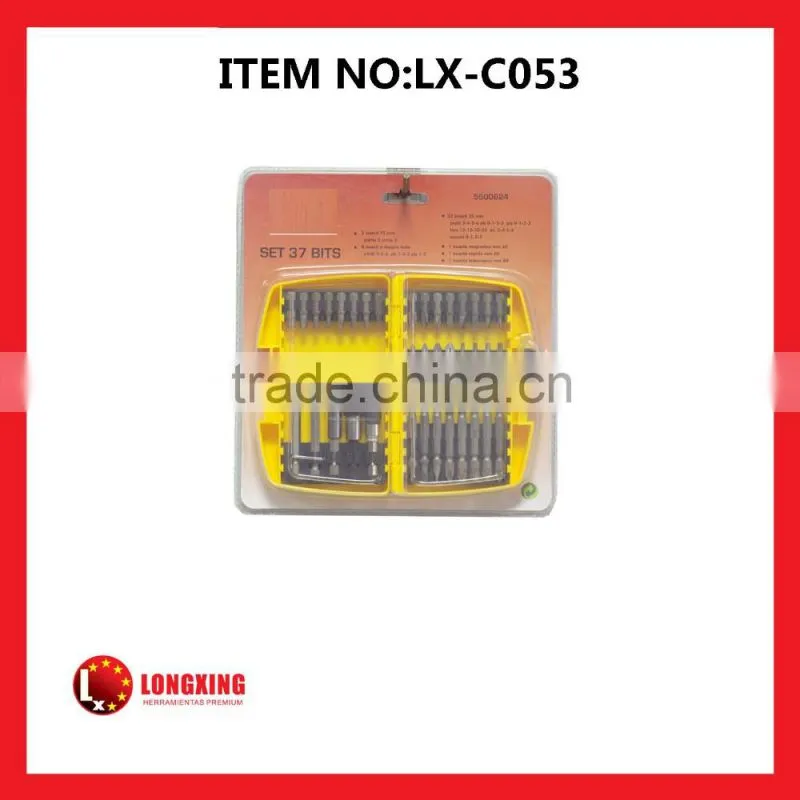 Factory Supply best selling promotion 37 pcs bits set with plastic box