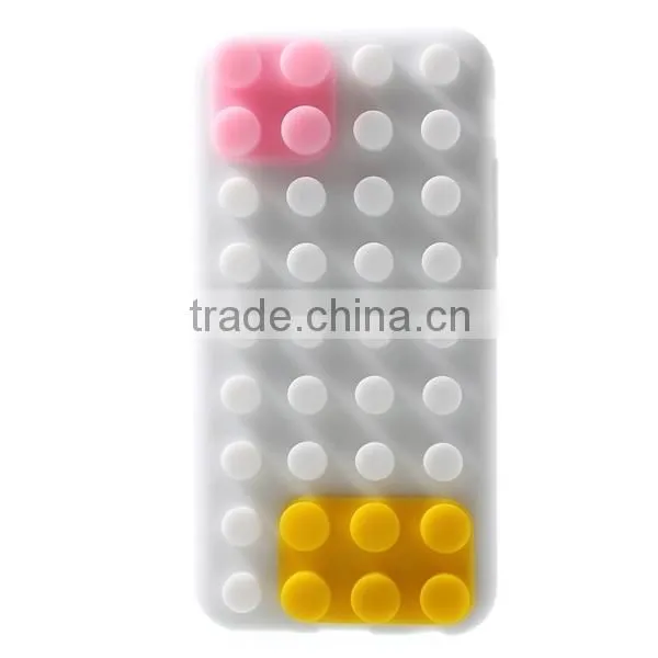 2015 hot selling 3D Building Block silicon case for apple iPHONE 6