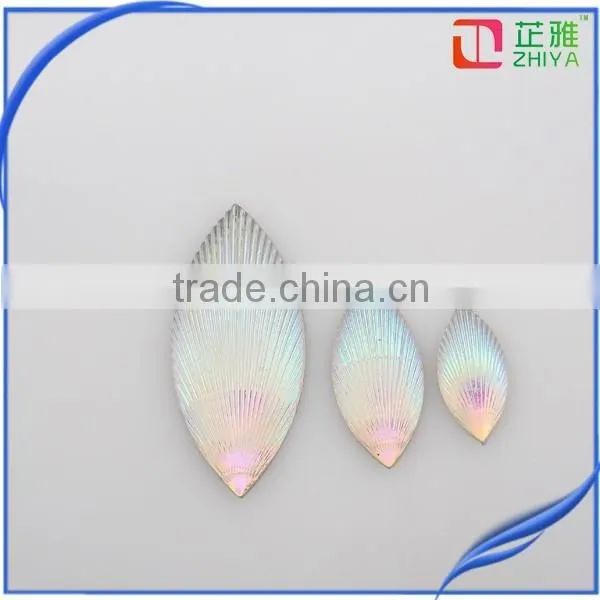sell hot Horse Eye Shell design AB stone Without Holes resin stone