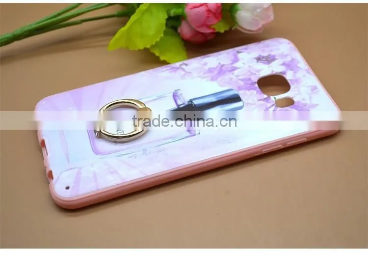 Newest Fashion Ring Holder For Samsung C5 Phone Case Uv Prefume Printing TPU+PC 2 In 1 Hybrid