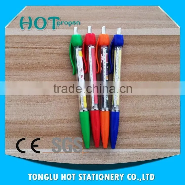 Advertising Logo Customized Plastic metal clip banner pen 14.8cm