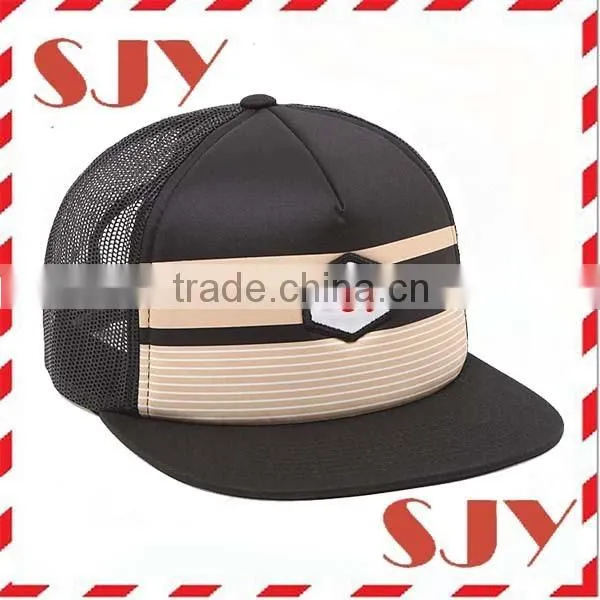 100%polyester heat transfer full mesh snapback wide brim tennis hat