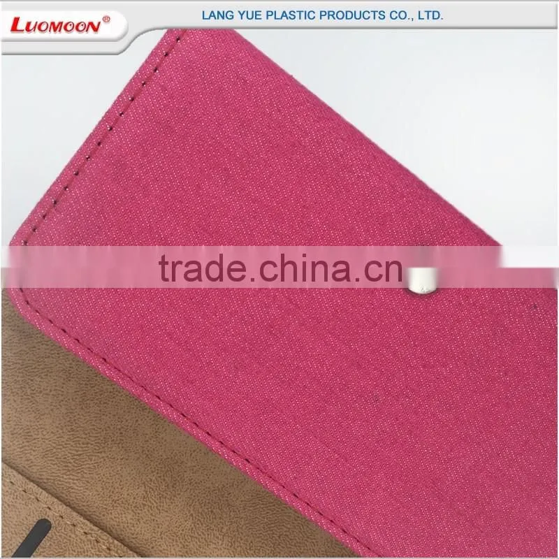 denim pu leather metal snapper funky mobile cell phone case for oppo r7s r831k joy plus