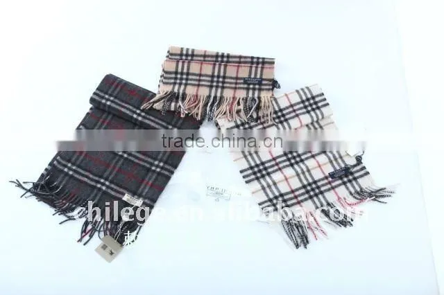 wool checked pashmina