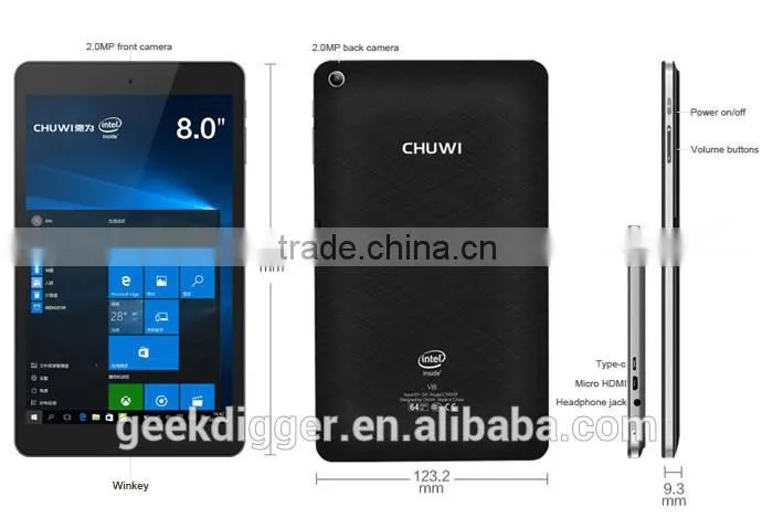 Chuwi Vi8 Plus Tablet PC Type-C Win 10 IPS Screen 2GB+32GB Bluetooth 4.0