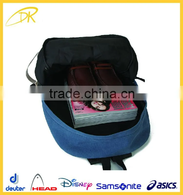 New arrival best fashion backpack canvas, canvas leather backpack