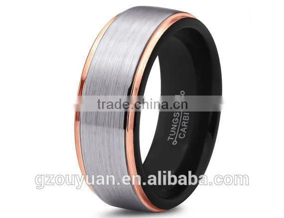 Two Tone Color Tungsten Carbide Wedding Band Ring