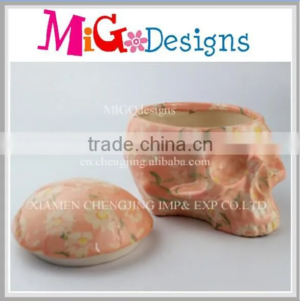 2014 cool skull shape jewelry box party favors