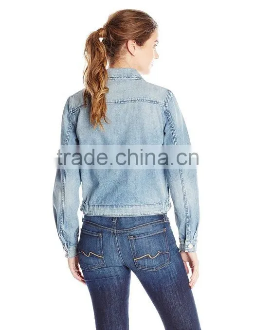Least Design Women's Pintuck Denim Jacket