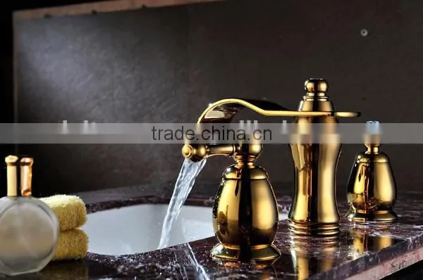 3 hole Axe Shape Waterfall faucet , Bathtub 3 Hole Faucet Faucet with Shower