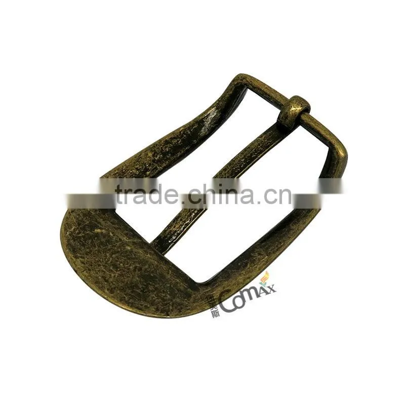 Rolling antique brass metal adjustable pin belt buckle
