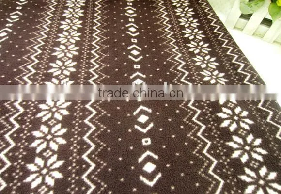 Snow Pattern Christmas Desigan Polar Fleece with Sherpa Throw Blanket/Fabric