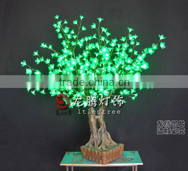 2014 Popular Green led cherry bonsai