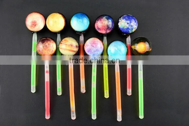 Handmade planet design light up lollipop candy with fluorescent