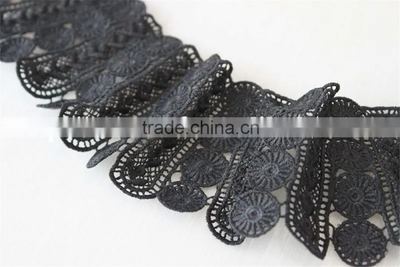 mysterious latest woman collar designs black flower pattern neck collar