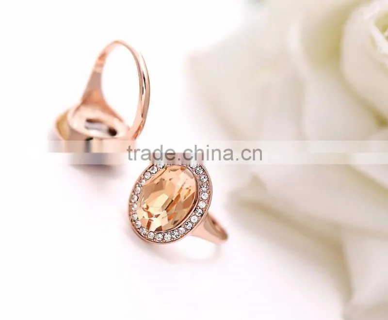 18K gold color rings with blue Gemstone 3gram gold ring