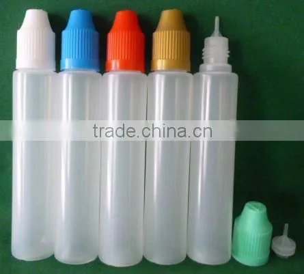 30mL Unicorn Pen LDPE Plastic Bottle - Long Thin Tip - Childproof Cap - Squeezable PE Bottles -