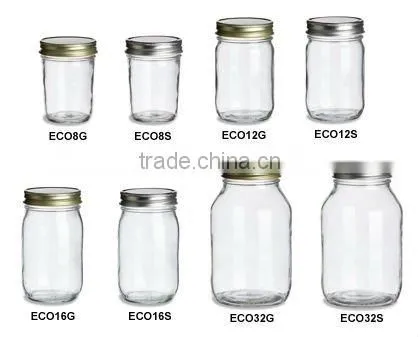 Glass mason jar with lip