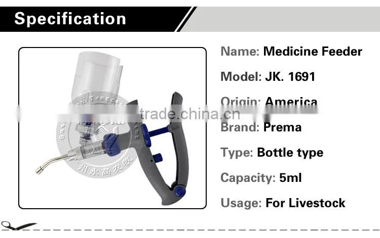 Veterinary vaccinators for livestock plastic animal syringe animal vaccinators