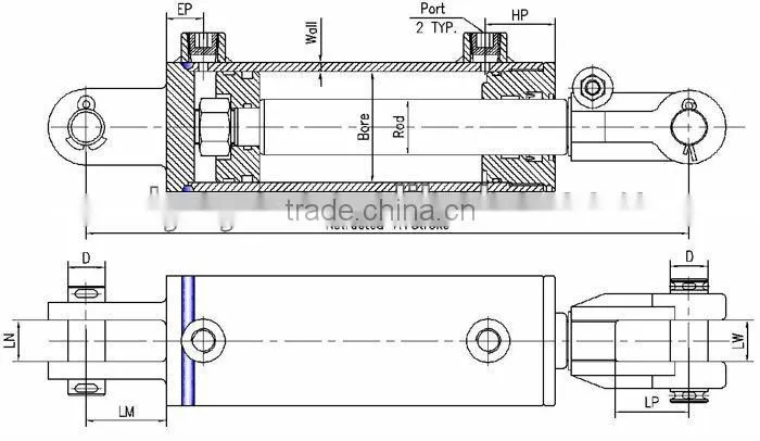 professional Tie-rod ram small metal hydraulic cylinder