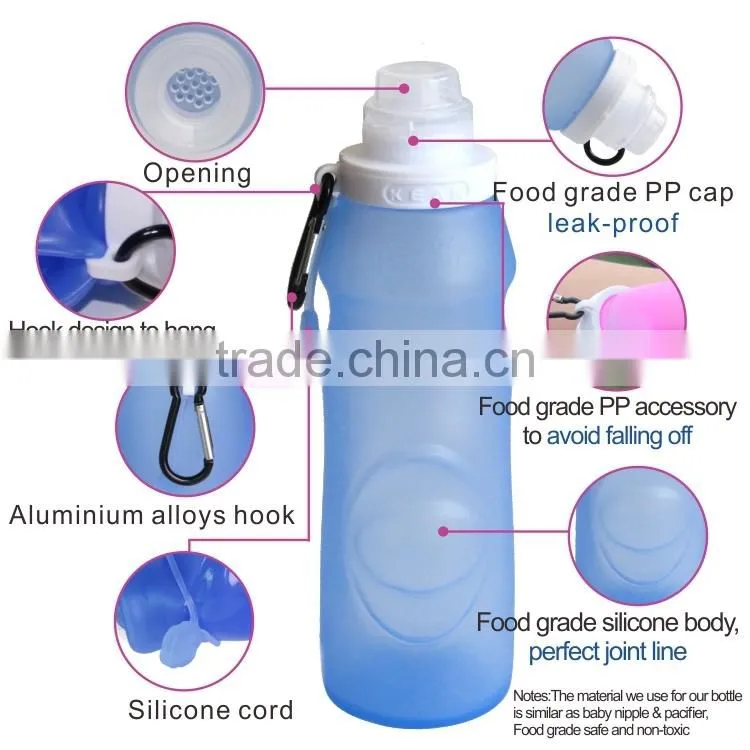 320ml small volume silicone kids water bottle