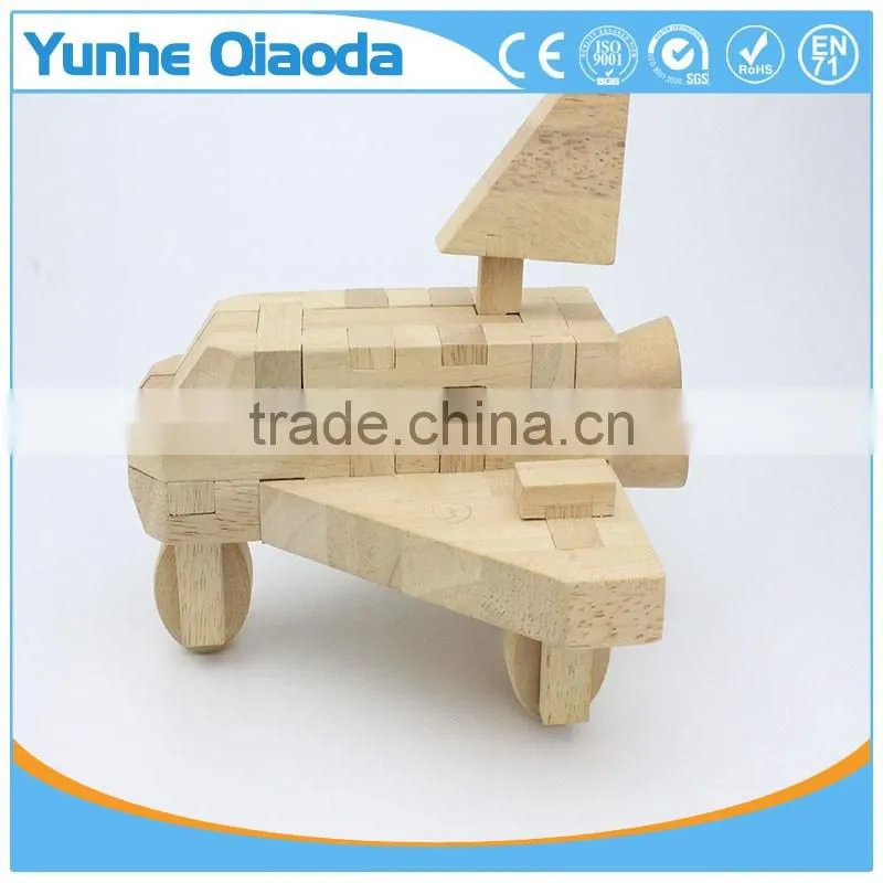 Wood 3D Vehicle block airliner 3D Woodcraft Kit Assemble Paint DIY 3D Puzzle Toys for Kids Adults the Best Birthday Gift