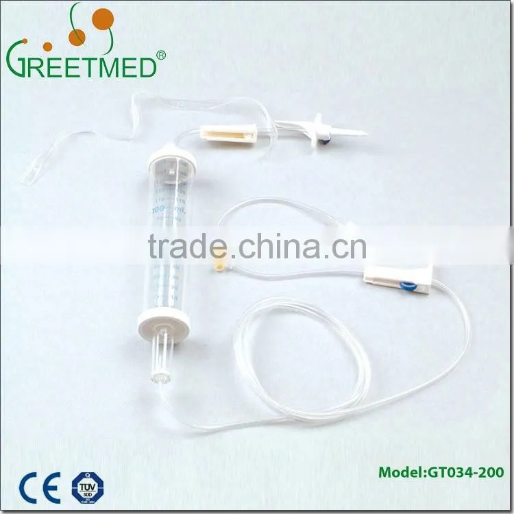 Pvc tube pediatric infusion set with burette