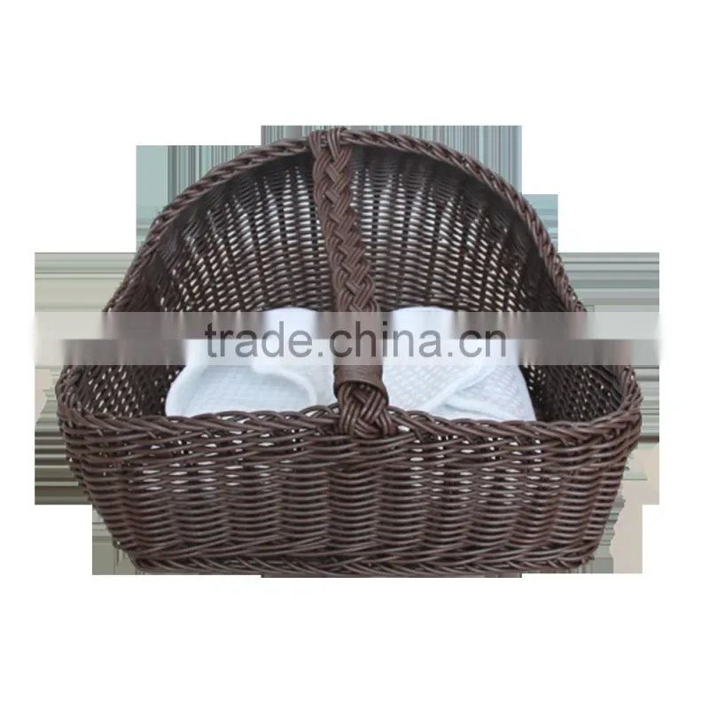 Factory supply high quality 100% handmade rattan shoes basket for home and hotel