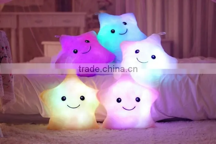 Christmas decorative Home Sofa Party Decor Toys Gift Plush Colorful Star Shape LED Light Star Shape Pillow cushion
