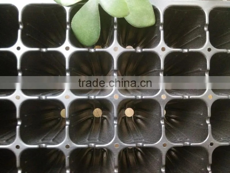 90mm Deep 72 Cells Black PS Plastic Plug Forest Nursery Seedling Planting Tray Multiple use