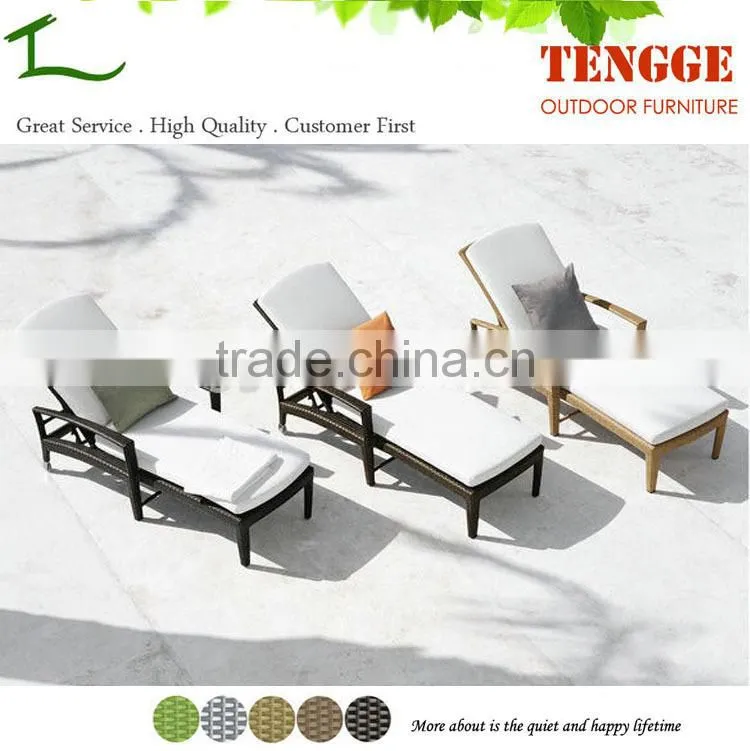 TG15-0064 100% pe rattan outdoor furniture set foldable outdoor lounger