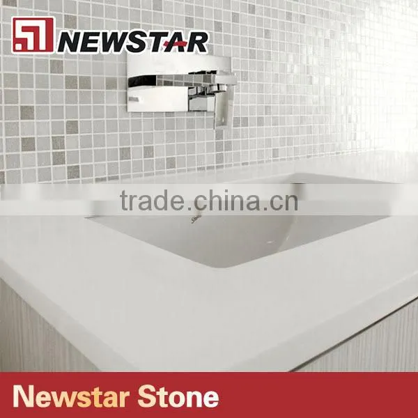 cheap kitchen and bathroom white quartz countertop