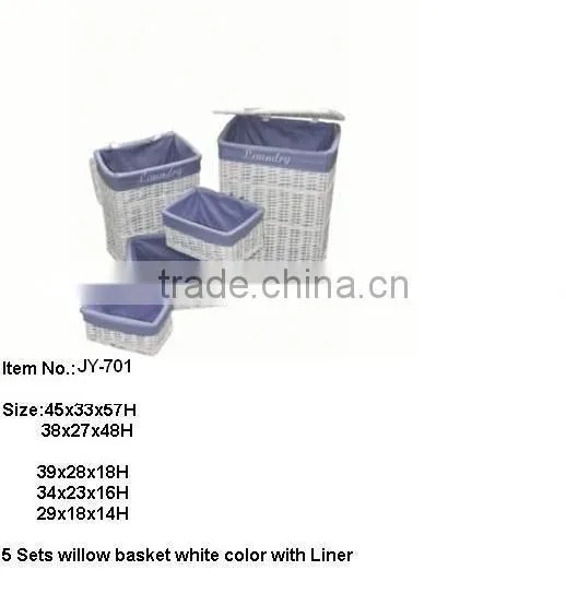 Dark brown wicker laundry basket Set With Liner