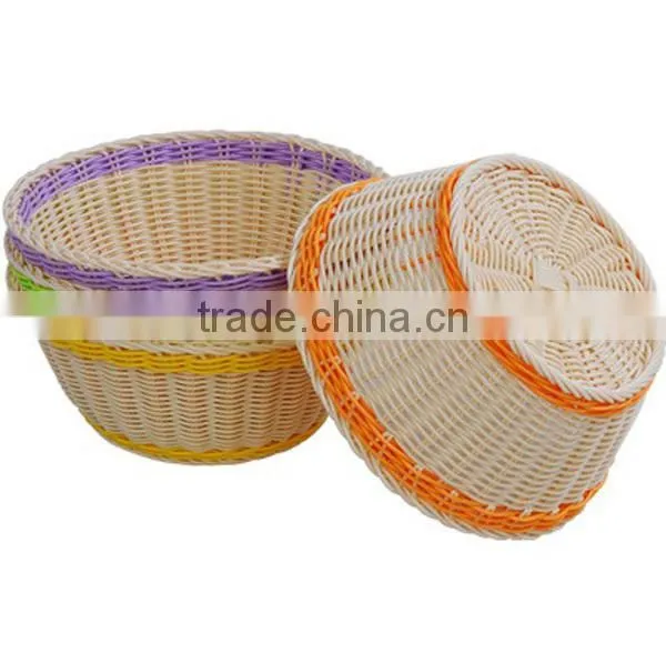 2014 new wholesale empty pp straps woven storage baskets colorful