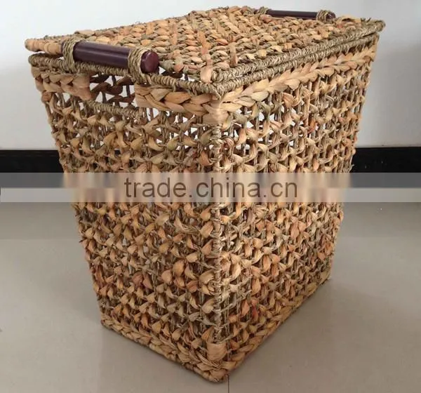 2016 wholesale water hyacinth storage basket with handle for Christmas