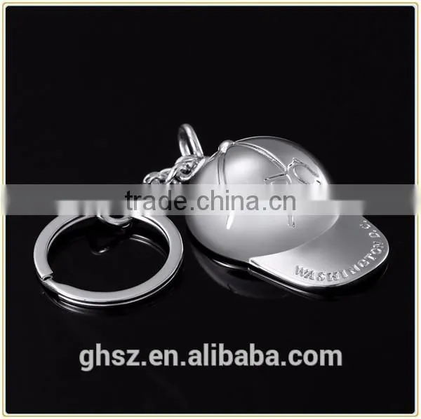 Custom factory price promotional gifts cap shape metal keychain zinc alloy hat keyring wholesale