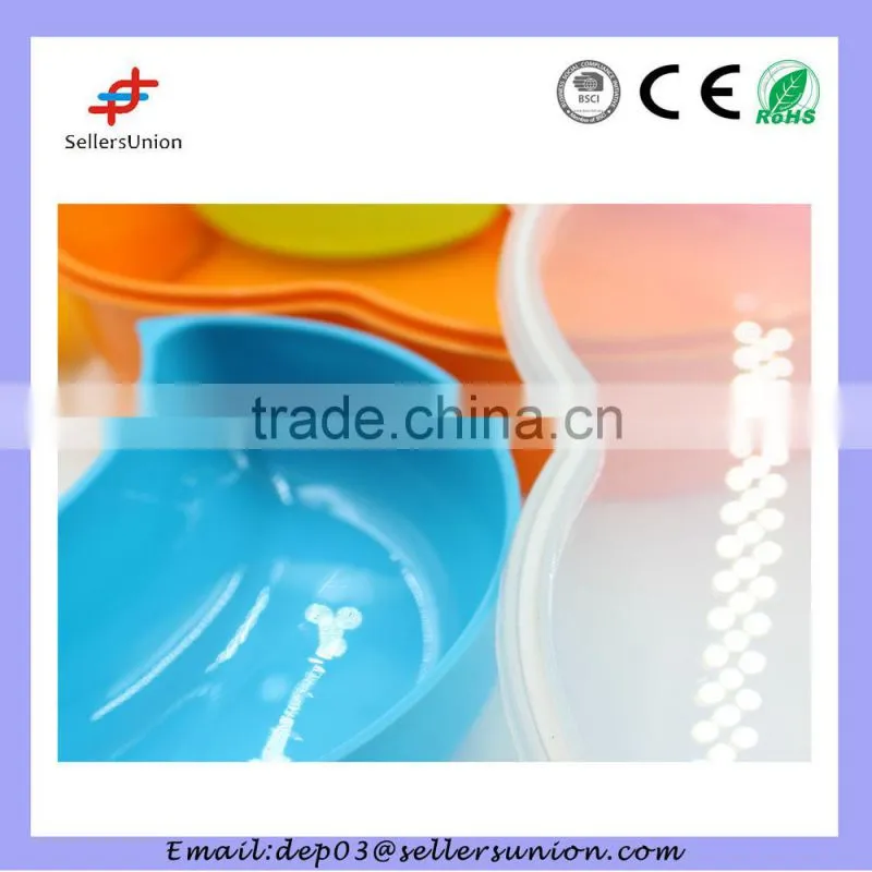 5 Compartment Round Tray with Locking Lid