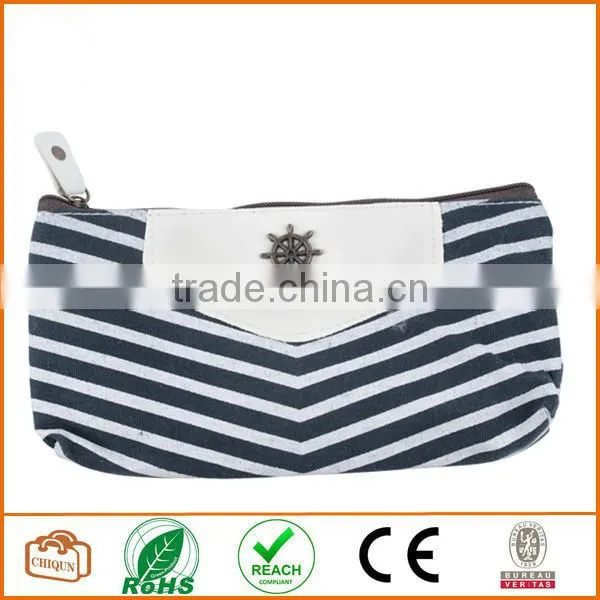 Canvas Navy Style Pen Pencil Case Cellphone Coin Cosmetic Makeup Bag Pouch Purse,Dark Blue