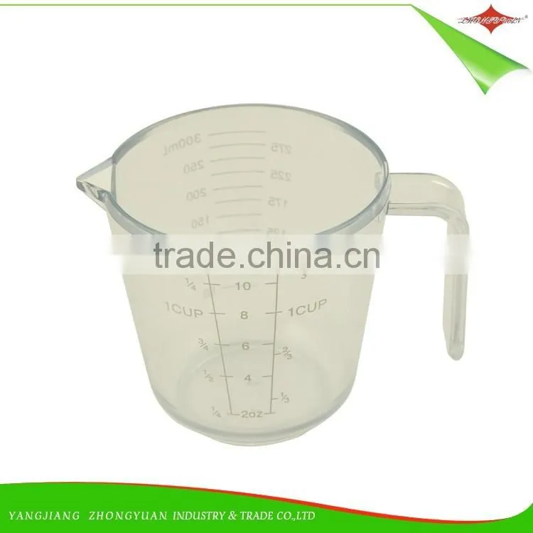 ZY-L1010 High Quality Plastic Transparent Clear PS 300 ml Measuring Cup for Baking Tools