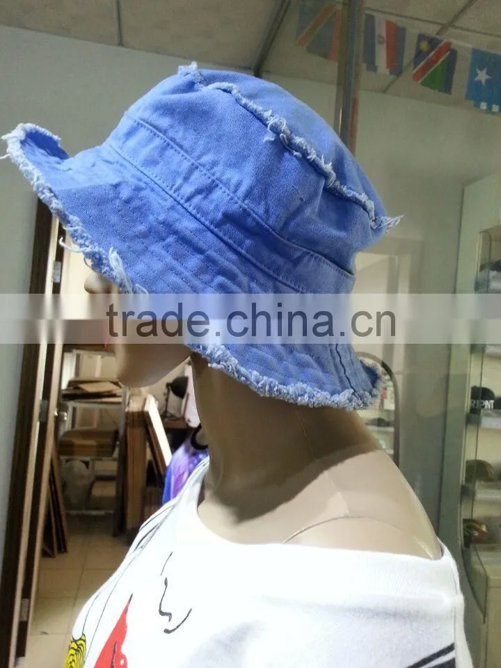 bucket hat / Cotton Polyester Denim Fabric bucket hat