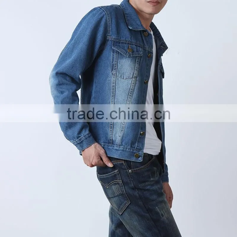 Stylish denim jacket fashion mens dip dyed denim jeans jacket winter